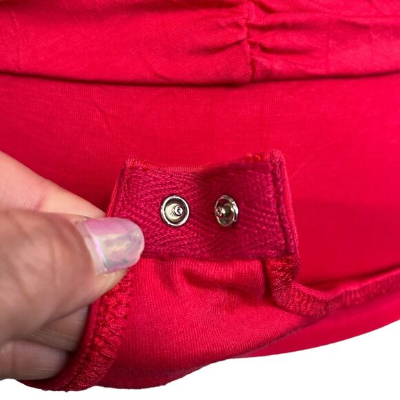 Lovers and Friends Jupiter Bodysuit Size S Red Square Neck Ruched Knit - Picture 7 of 16